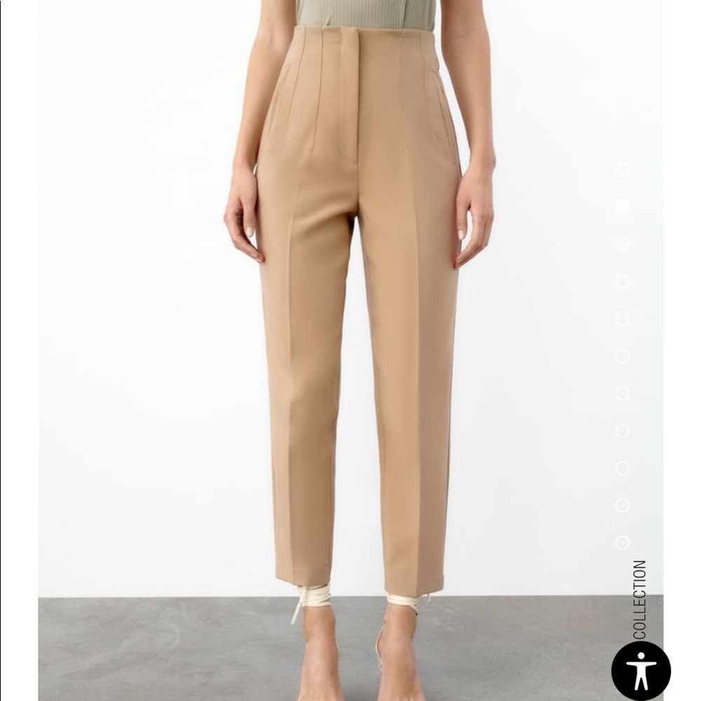 ZARA High-waisted pleated trousers